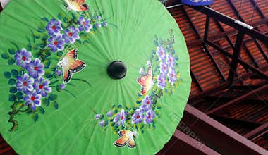 Hand painted umbrella, thai factory