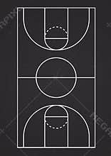 Vertical basketball court line vector