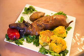 Peruvian Food, Guinea Pig Dinner