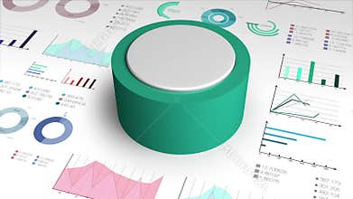 100 percent circle cylinder pie chart and various graph chart for presentation templete