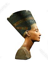 Queen Nefertiti Isolated on White