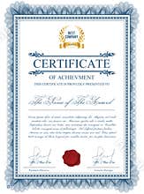 Certificate template with guilloche elements.