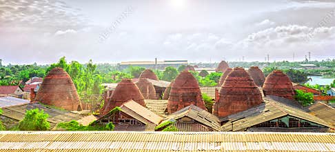 Brickyard village panoramic view from above