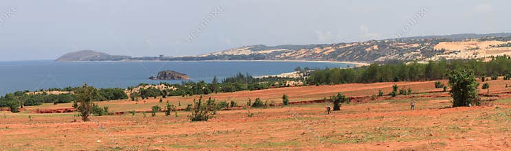 Panoramic view of coast of Mui Ne, Bình Thuận Province, Vietnam