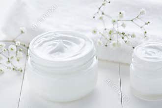 Hygienic cream skincare product wellness and relaxation makeup mask