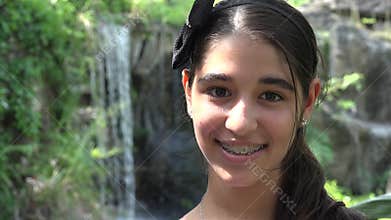 Teen Girl Smiling on Summer Day