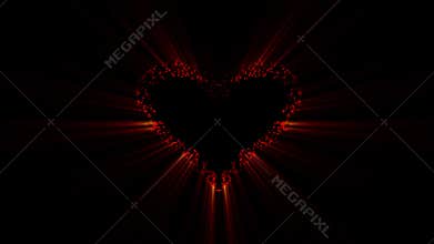 Valentines day, heart bada boom on black background