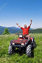 Happy ATV driver - quad