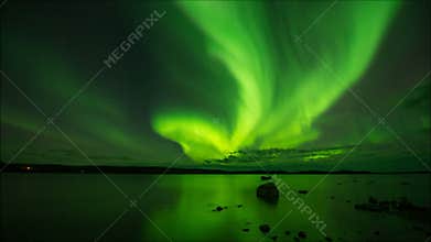 Aurora Borealis over a Lake