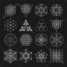 Sacred geometry vector design elements. Alchemy, religion, philosophy, spirituality, hipster symbols and elements.