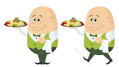 Waiter with Fried Potatoes, Seamless Loop