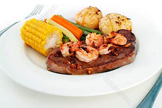 Surf n' Turf meal setting
