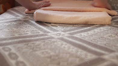 Clean linen on the bed