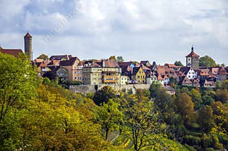Colorful town Rothenburg ob der Tauber, Bavaria