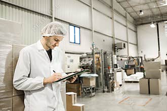 Worker In warehouse for food packaging