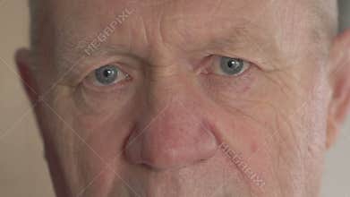 Close-up of old man eyes