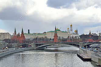 Moscow, Russia, kremlin in rainy weather