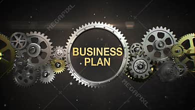Connecting Gear wheels, and make keyword, 'BUSINESS PLAN' (included alpha)
