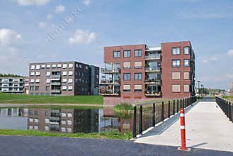 Modern apartment buildings waterfront