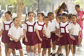 Cuban school children singing Havana