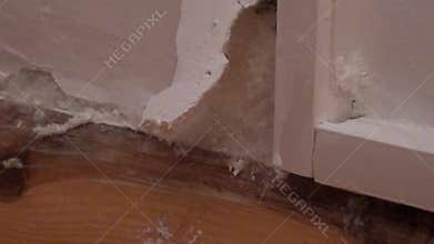 Wall burst with mould zoom out