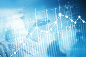 Stock market investment trading, candle stick graph chart