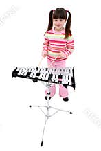 Girl (7 years) Playing the Bells