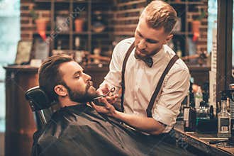 Beard grooming.