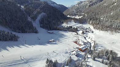 Aerial view of the ski resort