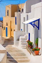 Generic architecture, Akrotiri village on Santorini island