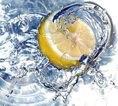 Fresh lemon in water