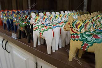 Dalecarlian horses in a store