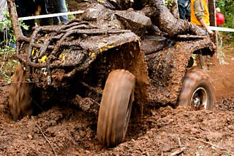 ATV race in the mud