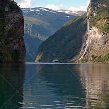 Seven sisters waterfall at Geiranger fjord