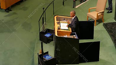 US President Barack Obama holds a speech, the General Assembly of the United Nations