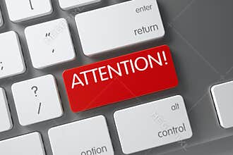 Attention Button. 3D.