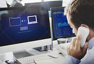 Storage Online Data Transfer Sync Information Technology Concept