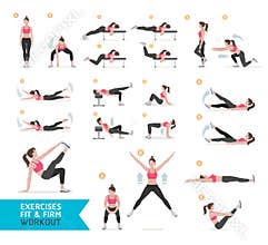 Woman workout fitness, aerobic and exercises.