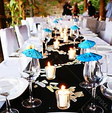 Blue table setting