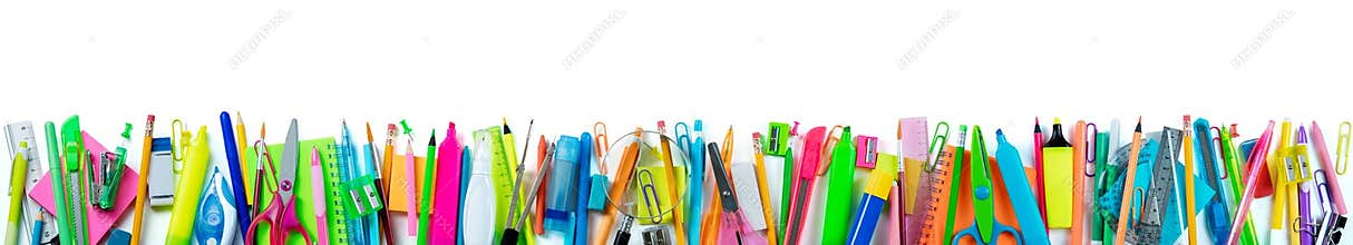 Banner School Supplies Isolated