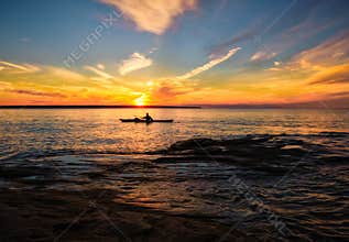 Kayaking Lake Superior in Summer, Michigan