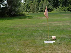 Footgolf Soccer Ball, Flagstick and Putting Hole