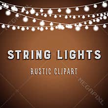 Rustic String Lights Background