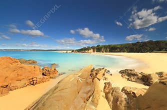 Crystal clear aqua waters of Jagger Beach