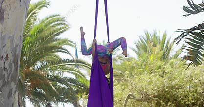 Attractive sporty acrobatic dancer