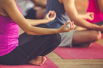 People doing yoga