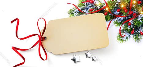 Christmas Season Gift Tag on holidays background