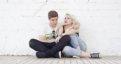 Loving young urban couple
