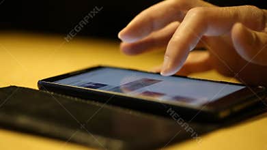 Human hand and smartphone