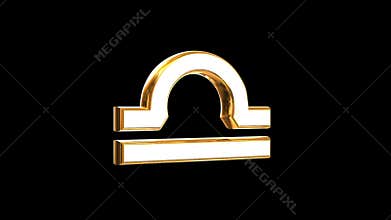 Animated 3D golden zodiac signs